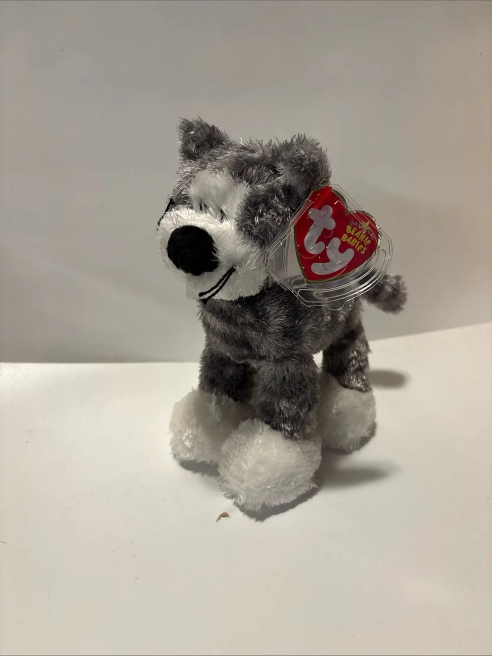 Ty Gray and White Husky Plush Beanie